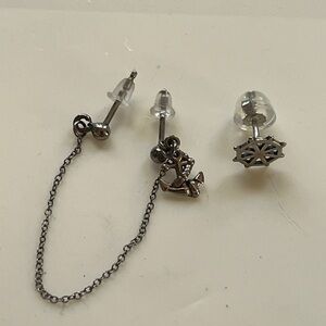 Sterling Silver Nautical Chain Earrings